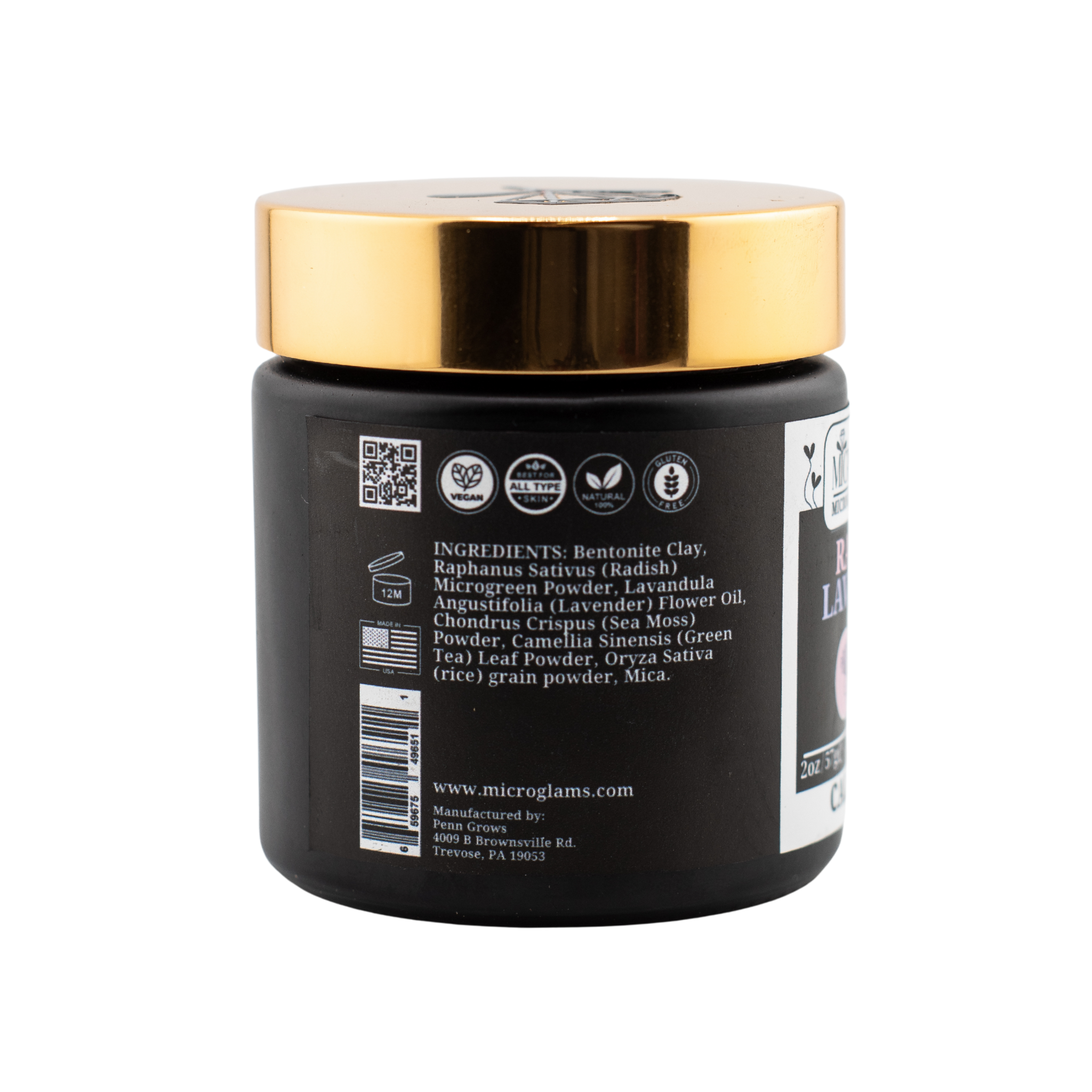 Microglams Radish Lavender Clay Powder - 2 oz