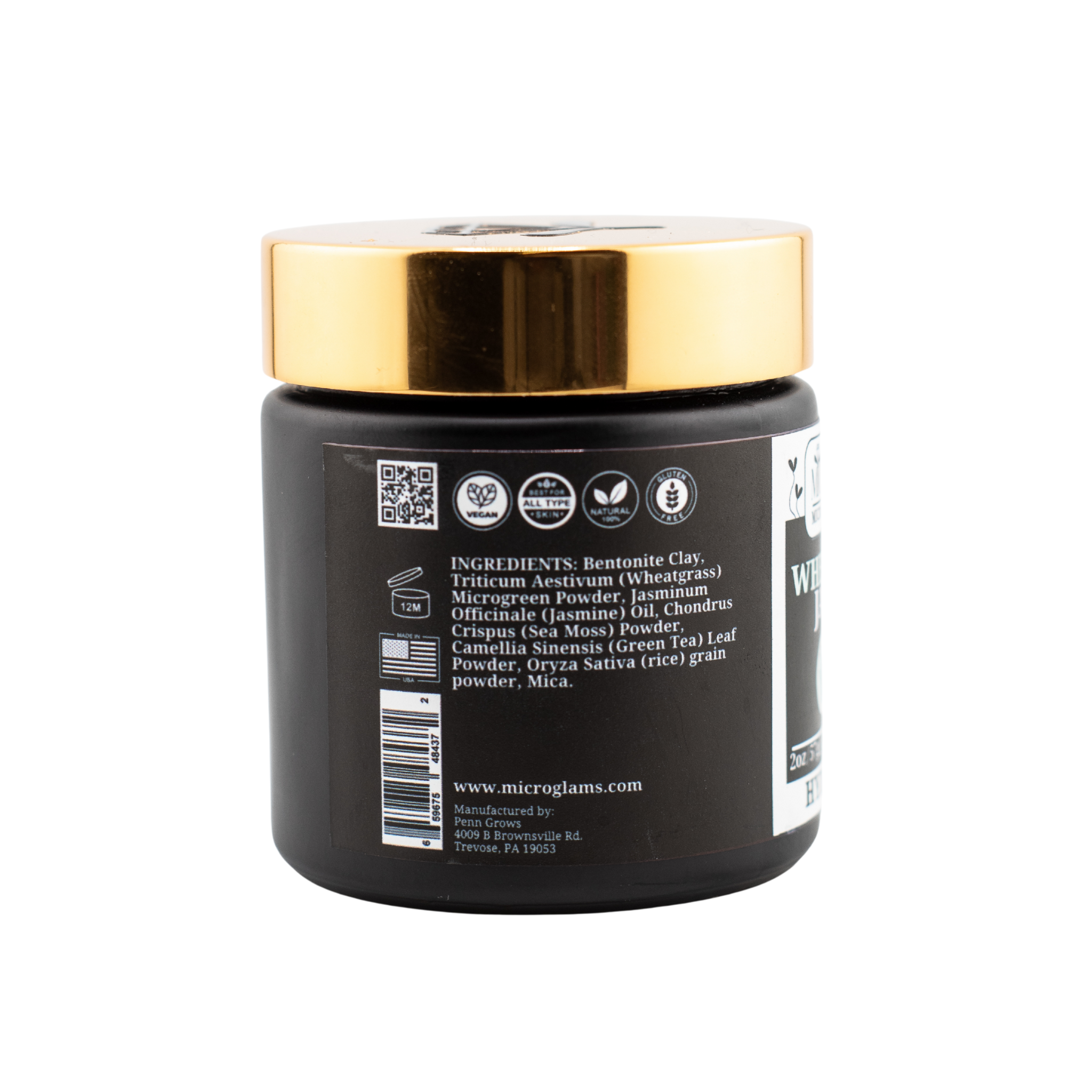 Microglams Wheatgrass Jasmine Clay Powder - 2 oz.