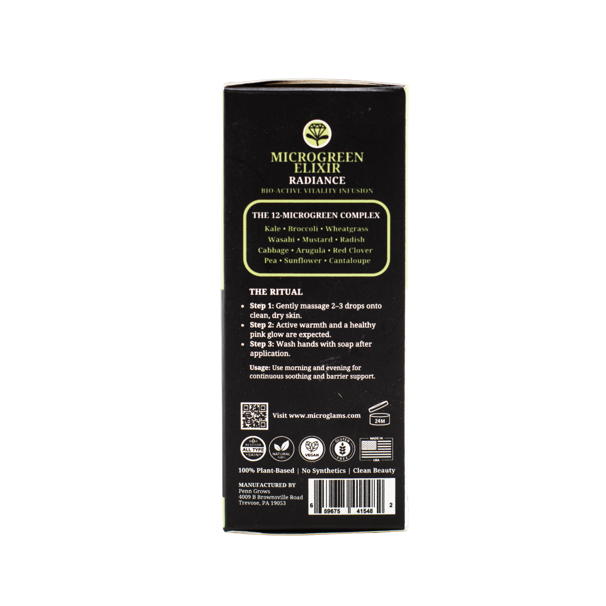 Microglams MICROGREEN ELIXIR Radiance: Bio-Active Vitality Infusion -  1 oz/30ml