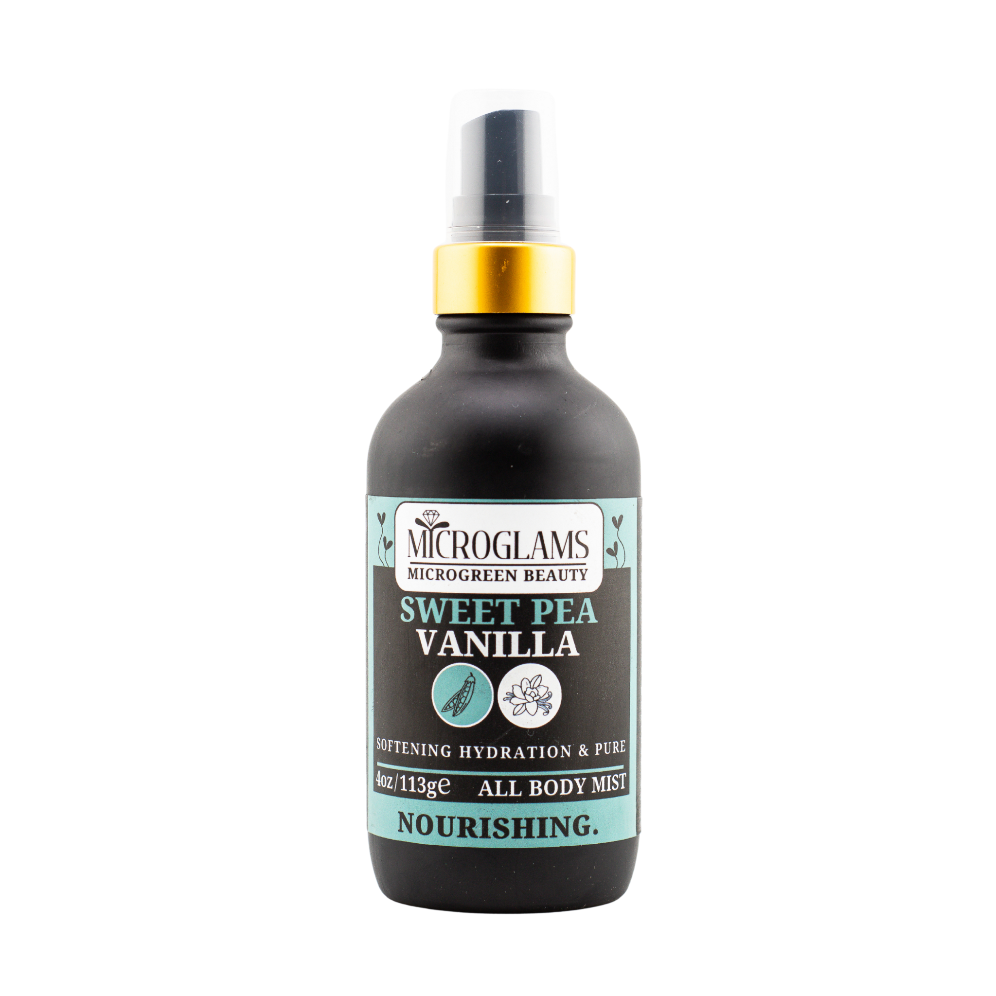 Microglams Sweet Pea Vanilla All Body Mist Spray - 4 oz.